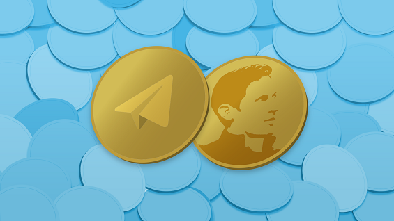 Монета з логотипом телеграм і профілем Дурова