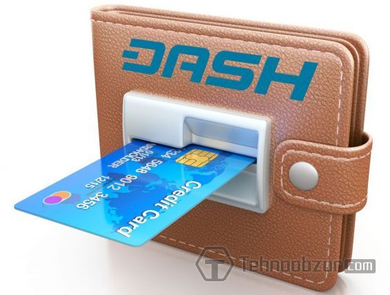 Гаманець з написом Dash і банківською картою