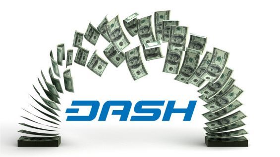 Напис Dash і арка з доларових банкнот