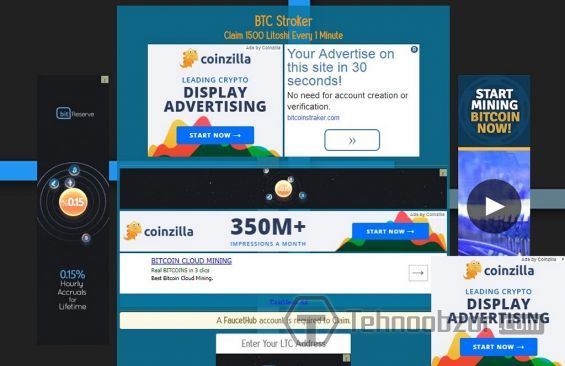 Рекламні банери на Litecoin-крані Bitcoinstraker