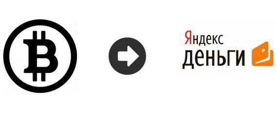 Схематичне зображення перекладу біткоіни на Яндекс.Деньги