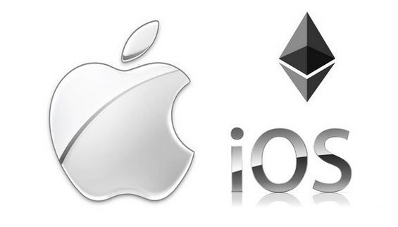 Емблема iOS і значок криптовалюта Ethereum