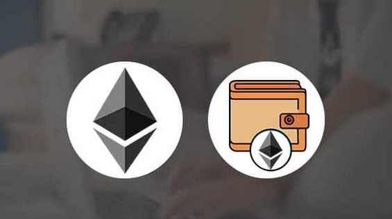 Емблема криптовалюта Ефіріум і малюнок гаманця