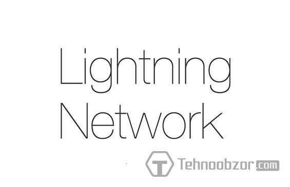 Напис Lightning Network на білому тлі