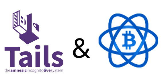 Значок операційної системи Tails і емблема біткоіни