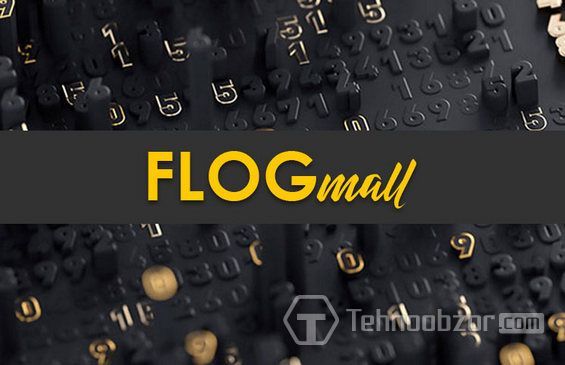 Логотип FLOGmall на тлі цифрового коду