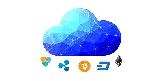 Хмара і логотипи криптовалюта