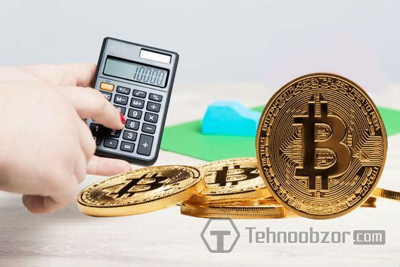 Калькулятор і монети Bitcoin