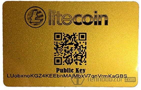 Публічний ключ гаманця Лайткоін на жовтою карткою