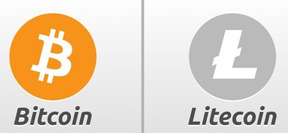 Значки Bitcoin і Litecoin